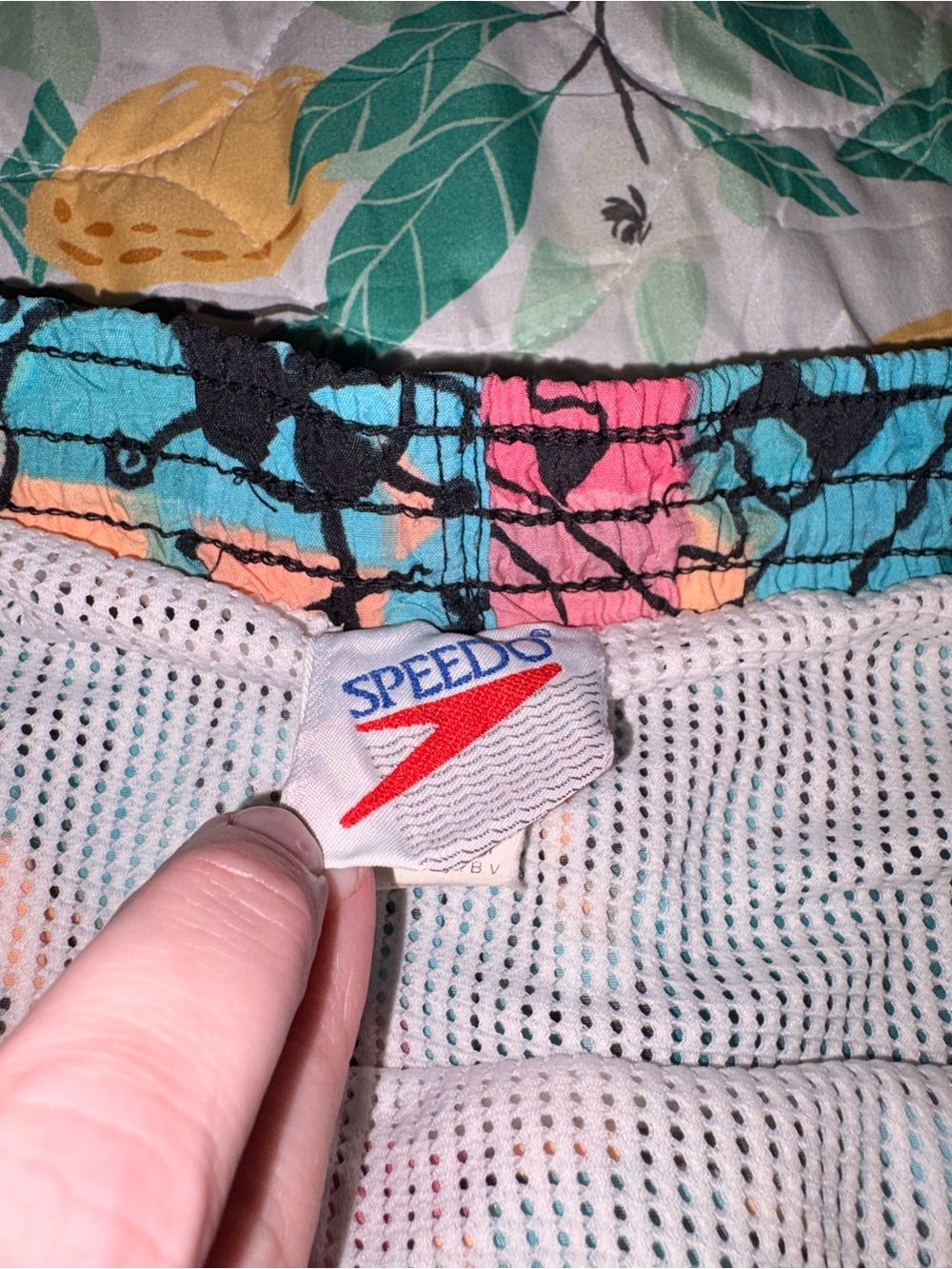 Vintage 90s Speedo Abstract Neon Swim Trunks Shorts Made in Taiwan Men’s L - Picture 4 of 8